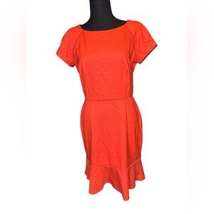ALEX MARIE Red Orange Fit & Flare Dress | Size L | Classic & Flattering